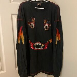 Revolution Black Shirt with Eye and Flame Design